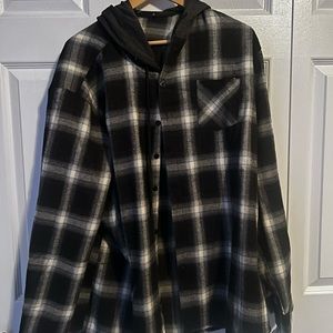 Plaid Shirt with Hood